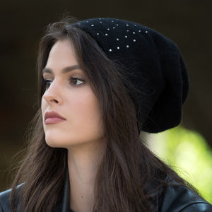 Frost Hats Rhinestones Cashmere Slouchy Hat